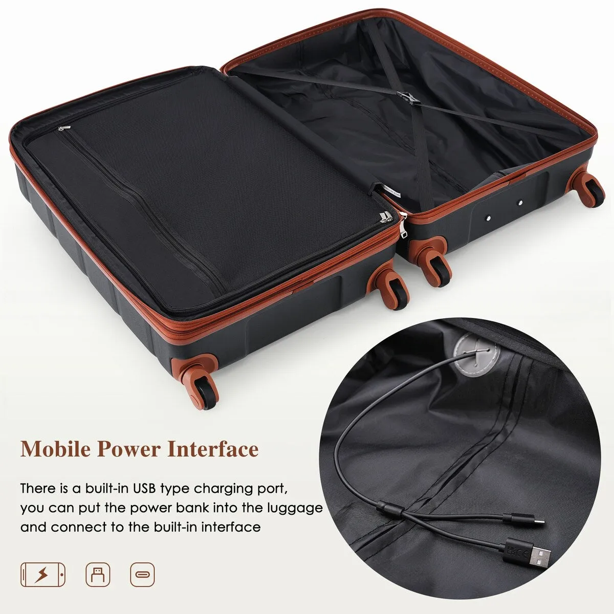 4 Piece Luggage Sets with Travel Bag by Harper&Bright Designs