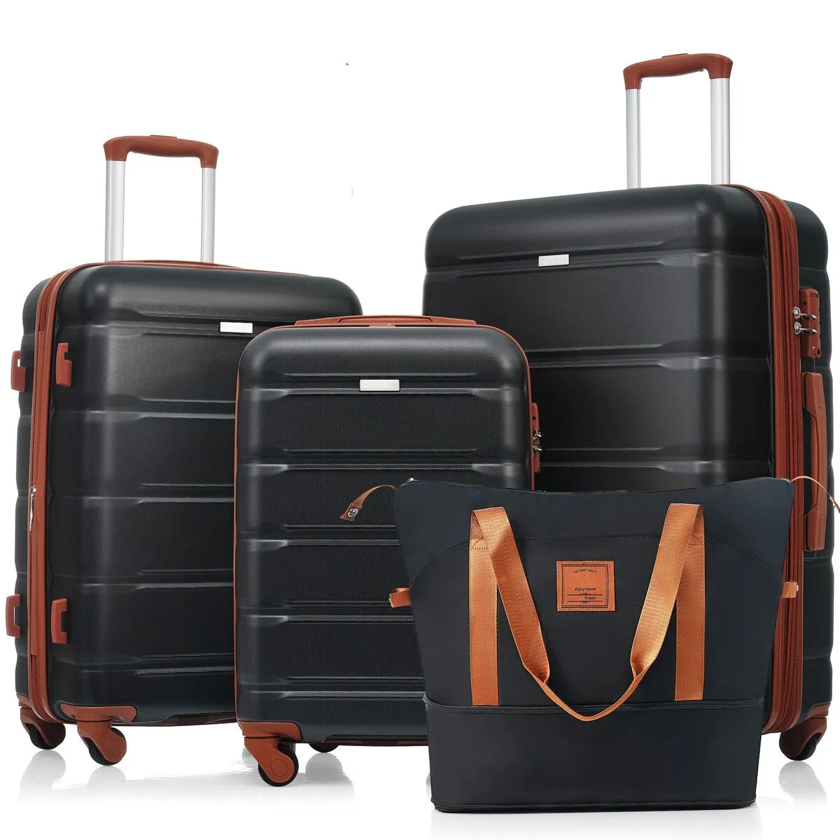 4 Piece Luggage Sets with Travel Bag by Harper&Bright Designs