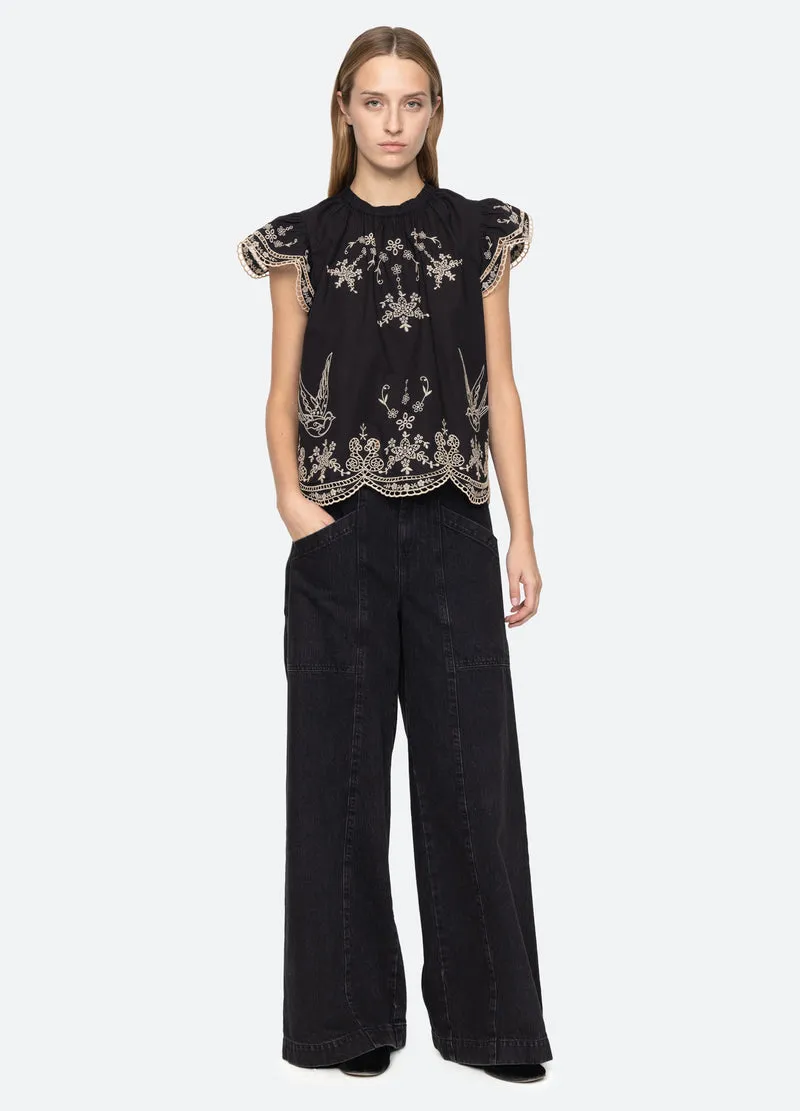Blouse Kingsley Embroid Rs25-089 Black