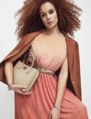 Boatneck Pleated Ombre Midi Dress- Sale