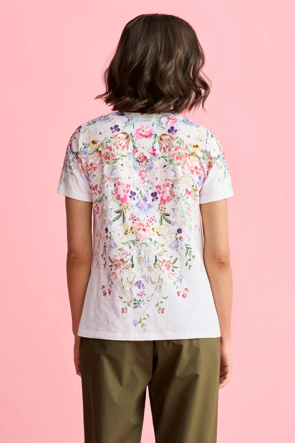 Border Print T-Shirt - Floral Border Print