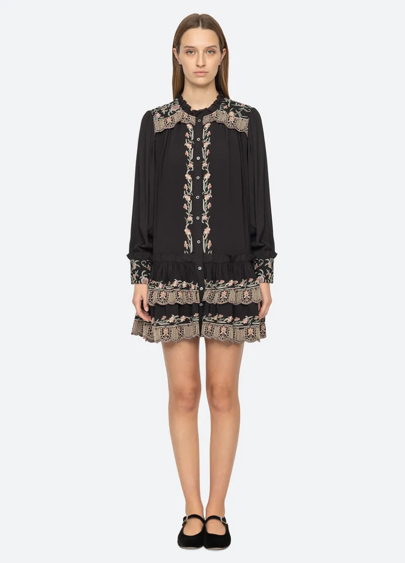 Dress Lacey Embroidery Rs25-047 Black