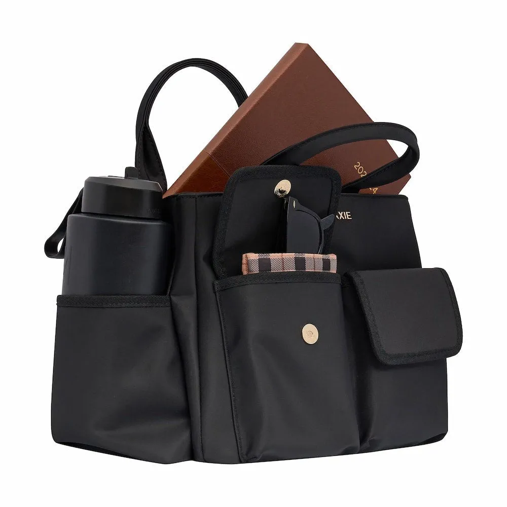Everyday Multi-Pocket Tote Bag -- Black Gingham