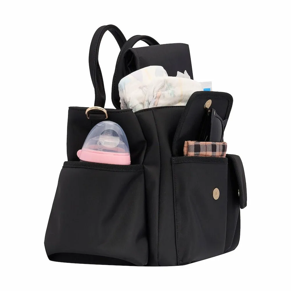 Everyday Multi-Pocket Tote Bag -- Black Gingham