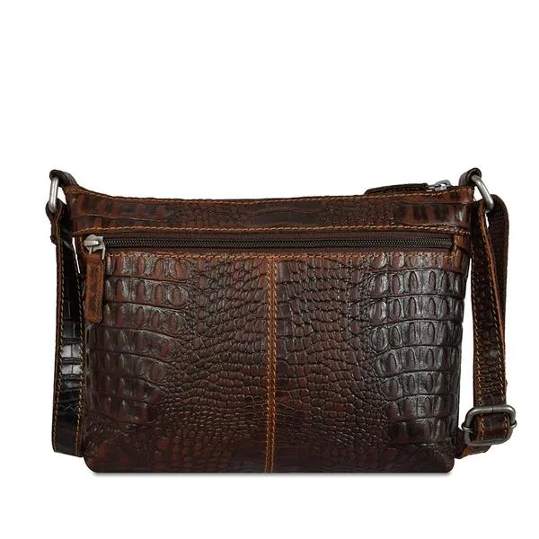 Jack Georges Hand Stained Buffalo Leather with Hornback Croco Emboss