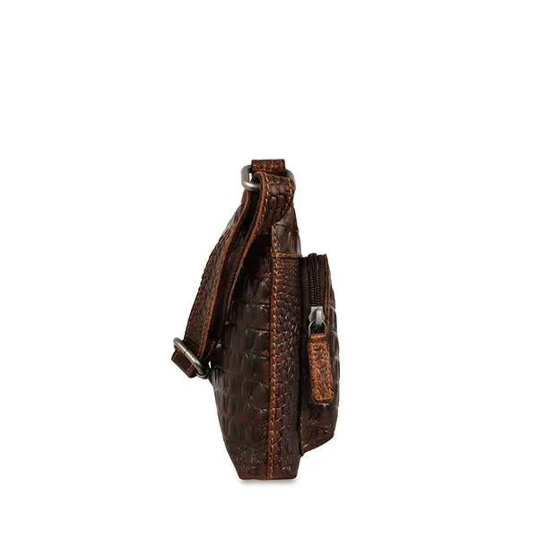 Jack Georges Hand Stained Buffalo Leather with Hornback Croco Emboss