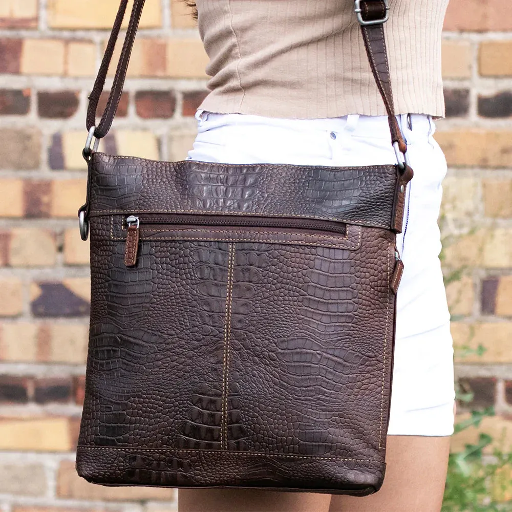 Jack Georges Hornback Croco Crossbody Bag
