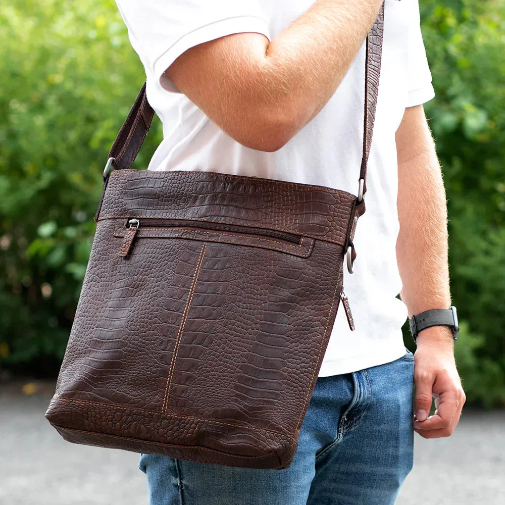 Jack Georges Hornback Croco Crossbody Bag