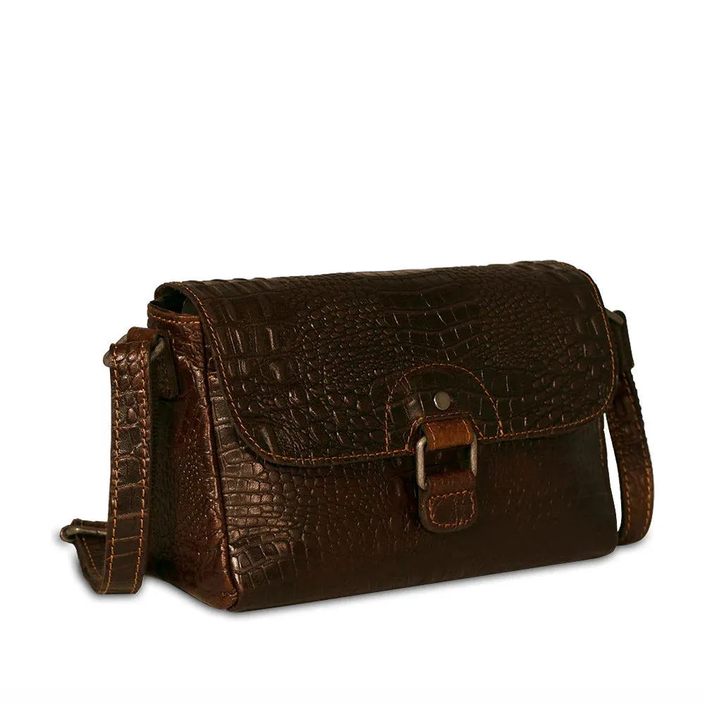 Jack Georges Hornback Croco Emma Petite Crossbody Bag