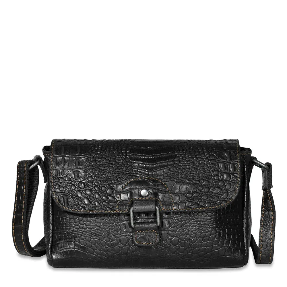 Jack Georges Hornback Croco Emma Petite Crossbody Bag