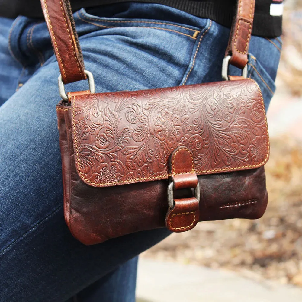 Jack Georges Voyager Floral Mini Crossbody Bag