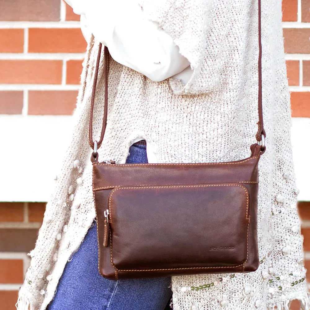 Jack Georges Voyager Mini City Leather Crossbody