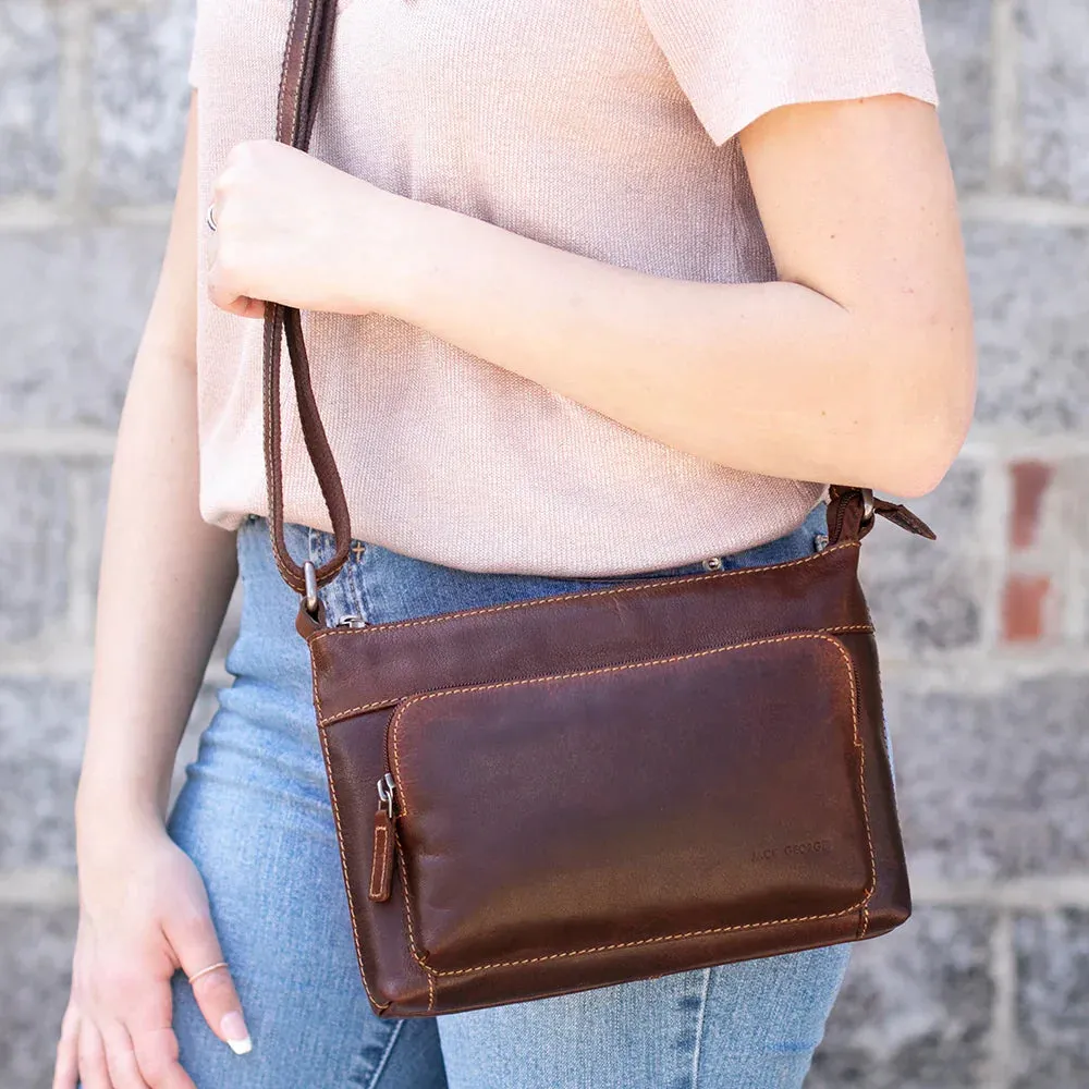 Jack Georges Voyager Mini City Leather Crossbody