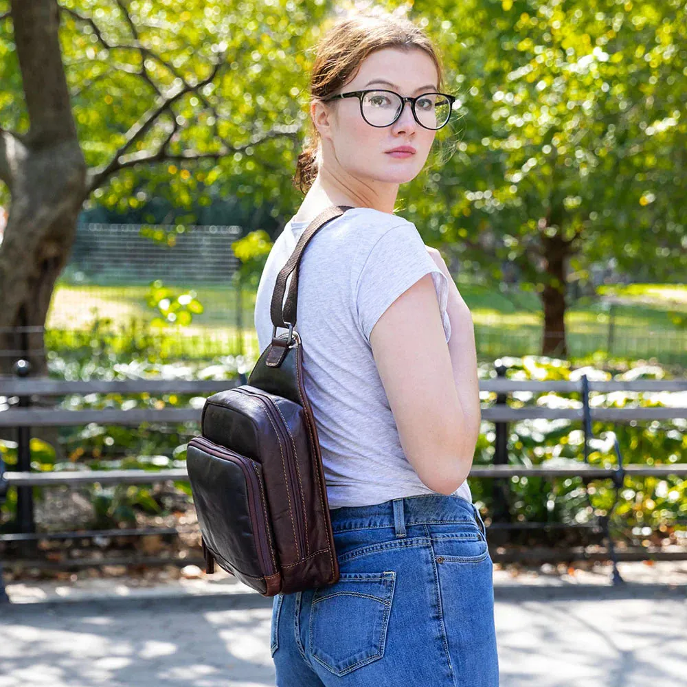Jack Georges Voyager Sling Bag Brown