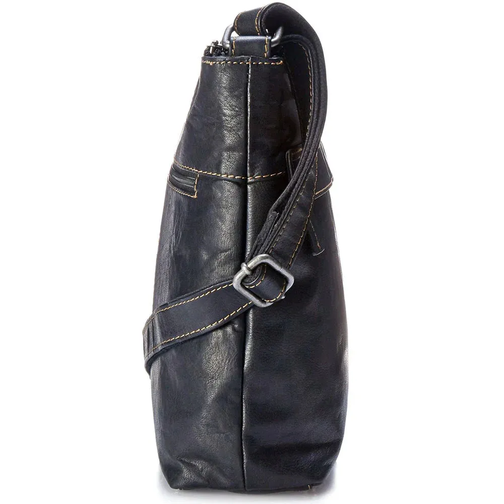 Jack Georges Voyager Zip Top Crossbody Hobo Brown