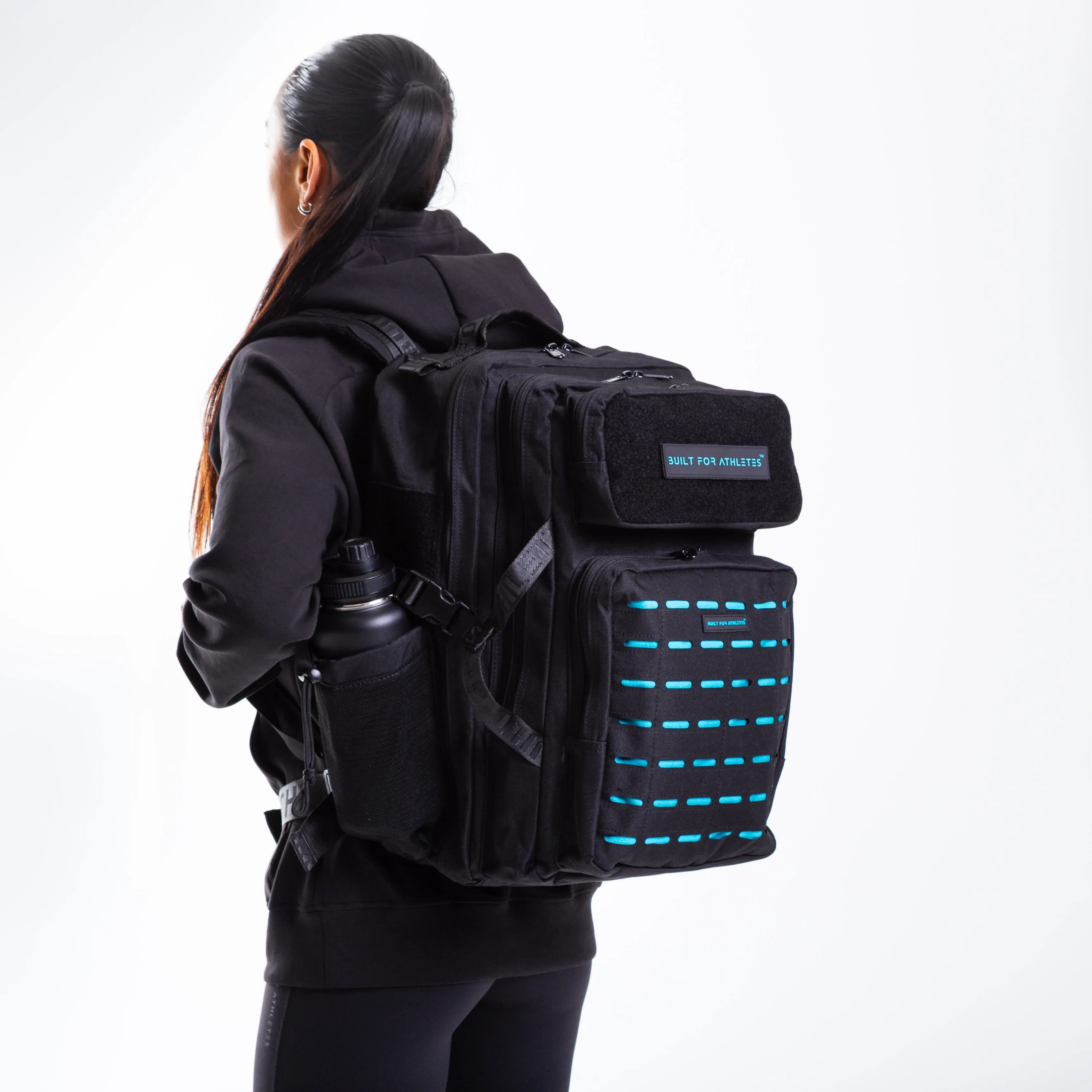 Large Black & Aqua 45L Gym Backpack