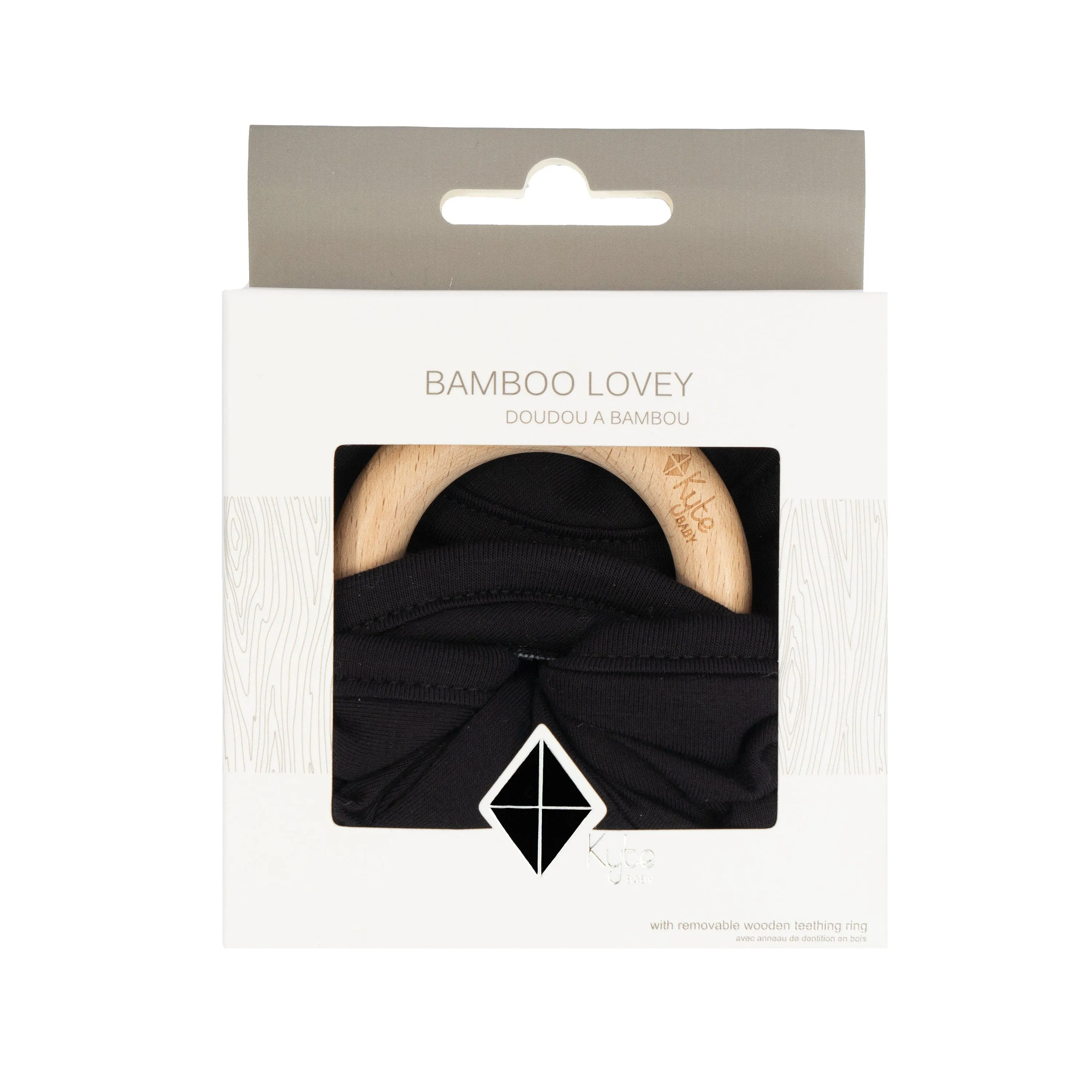 Lovey in Midnight with Removable Wooden Teething Ring