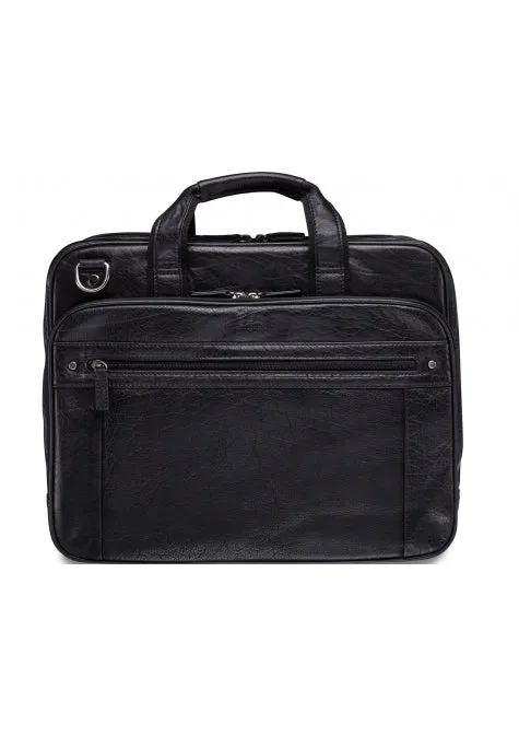 Mancini Arizona Double Compartment Zip Briefcase for 15.6'' Laptop