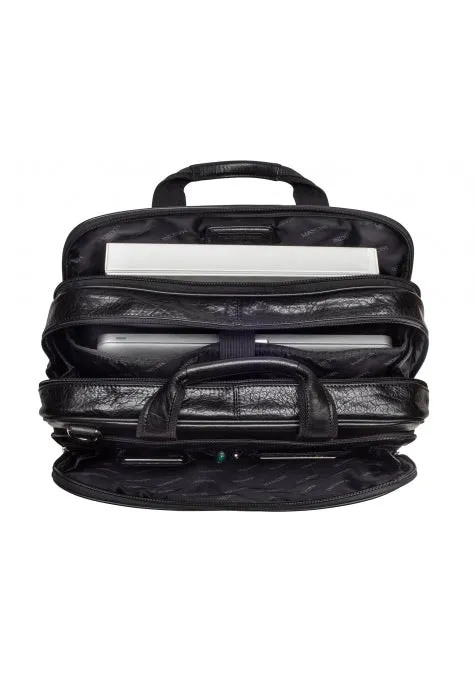 Mancini Arizona Double Compartment Zip Briefcase for 15.6'' Laptop