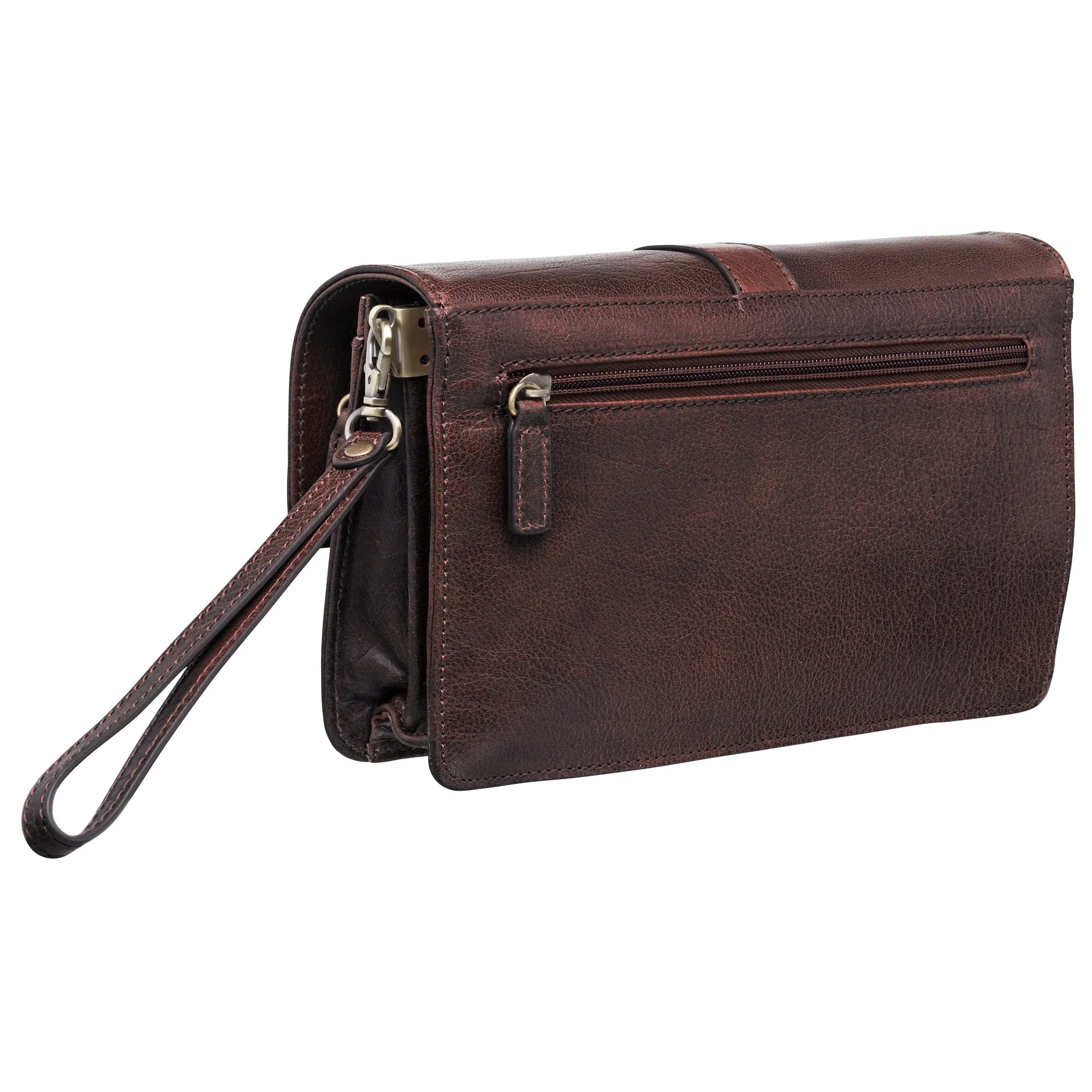Mancini Arizona Leather Unisex Bag With Front Organizer
