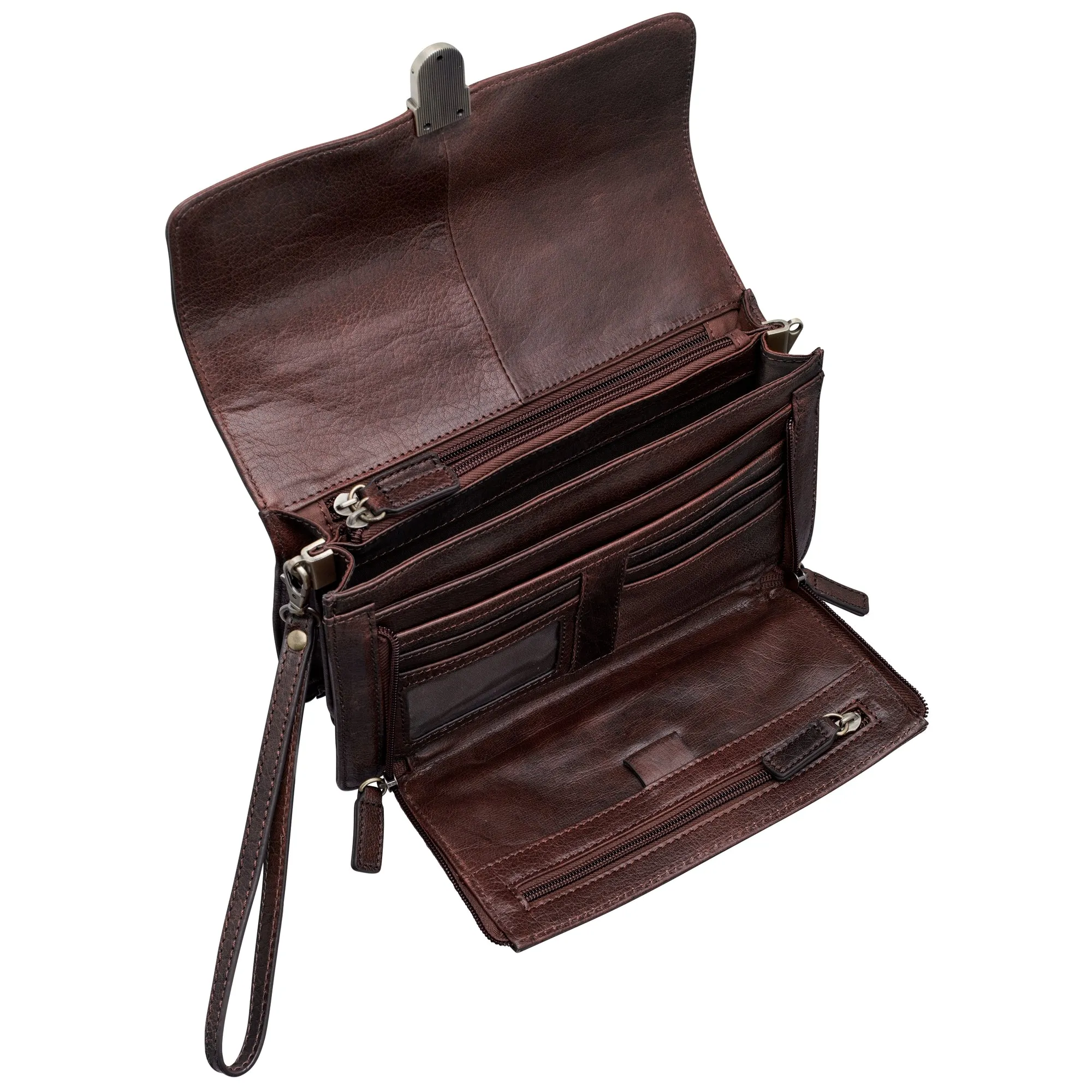 Mancini Arizona Leather Unisex Bag With Front Organizer