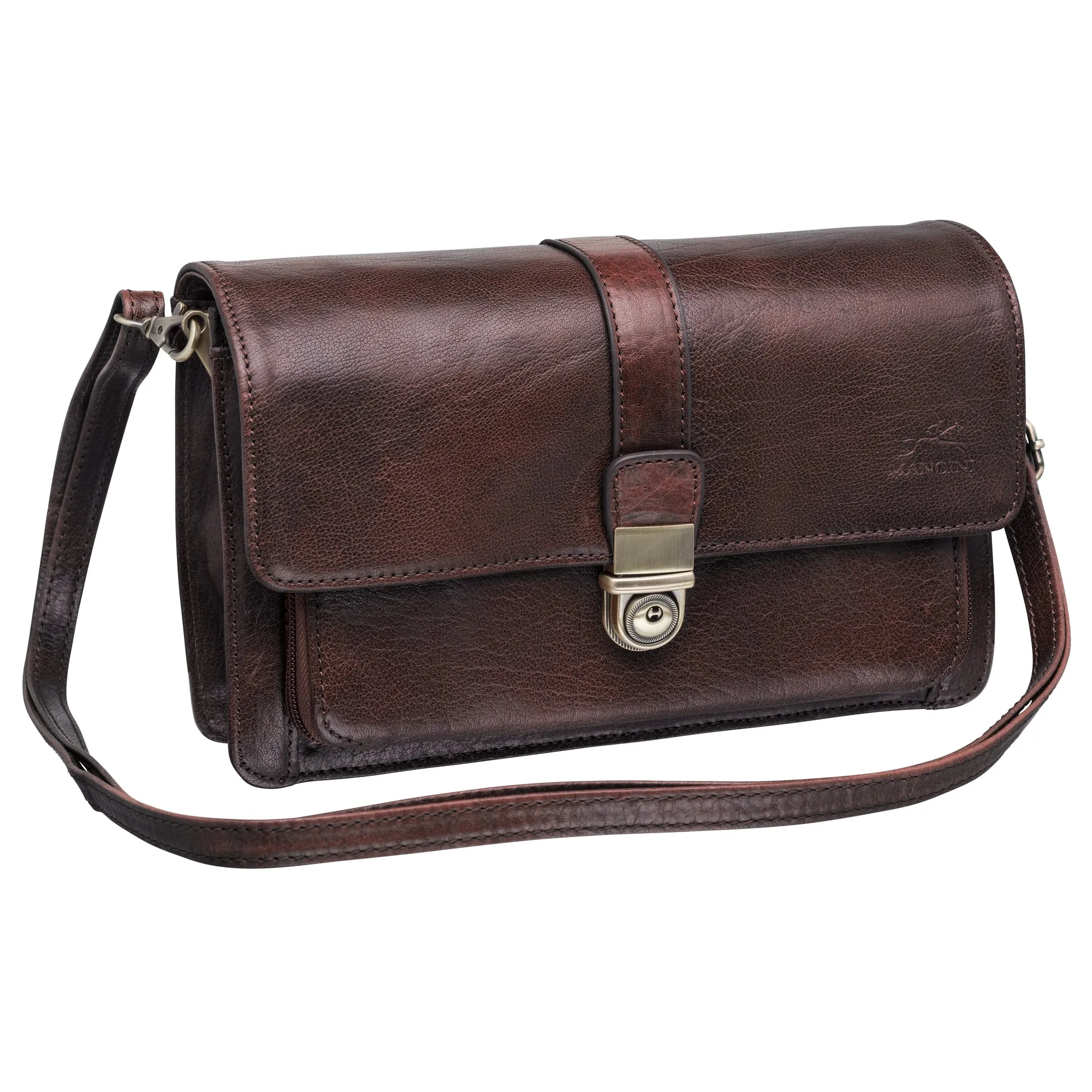 Mancini Arizona Leather Unisex Bag With Front Organizer