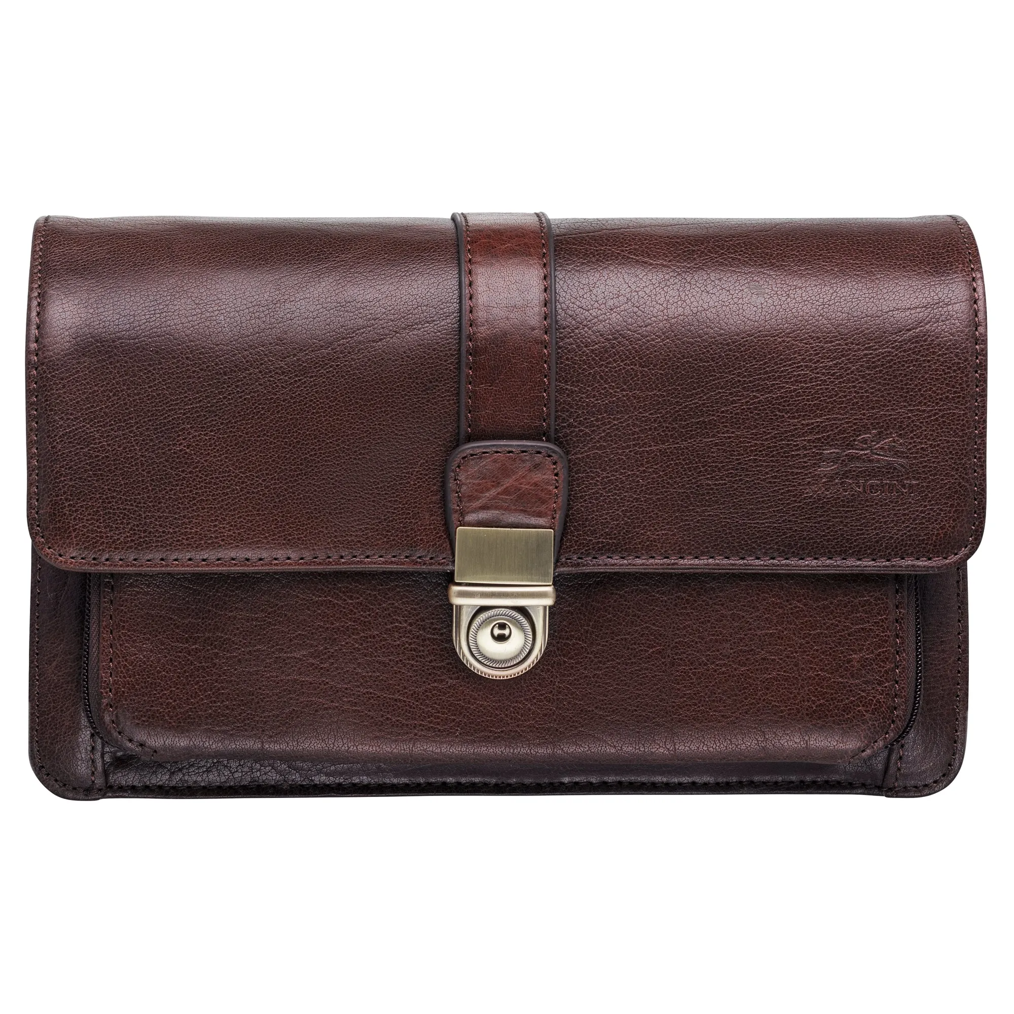 Mancini Arizona Leather Unisex Bag With Front Organizer