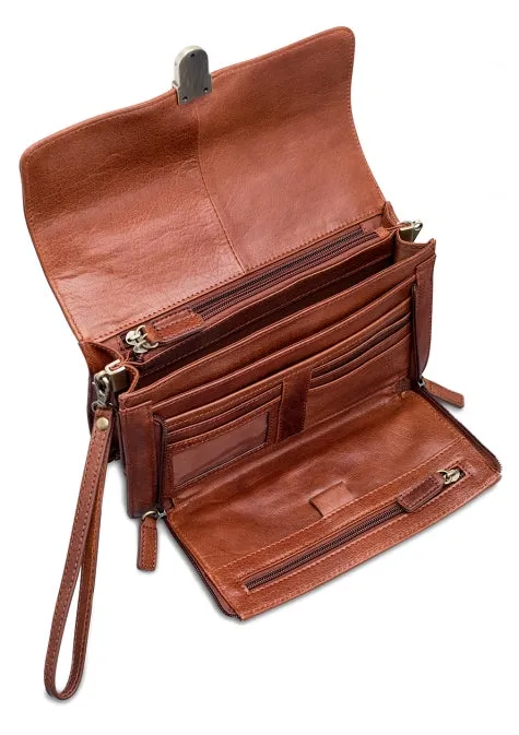 Mancini Arizona Leather Unisex Bag With Front Organizer