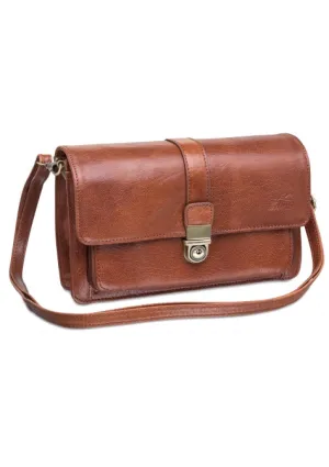 Mancini Arizona Leather Unisex Bag With Front Organizer