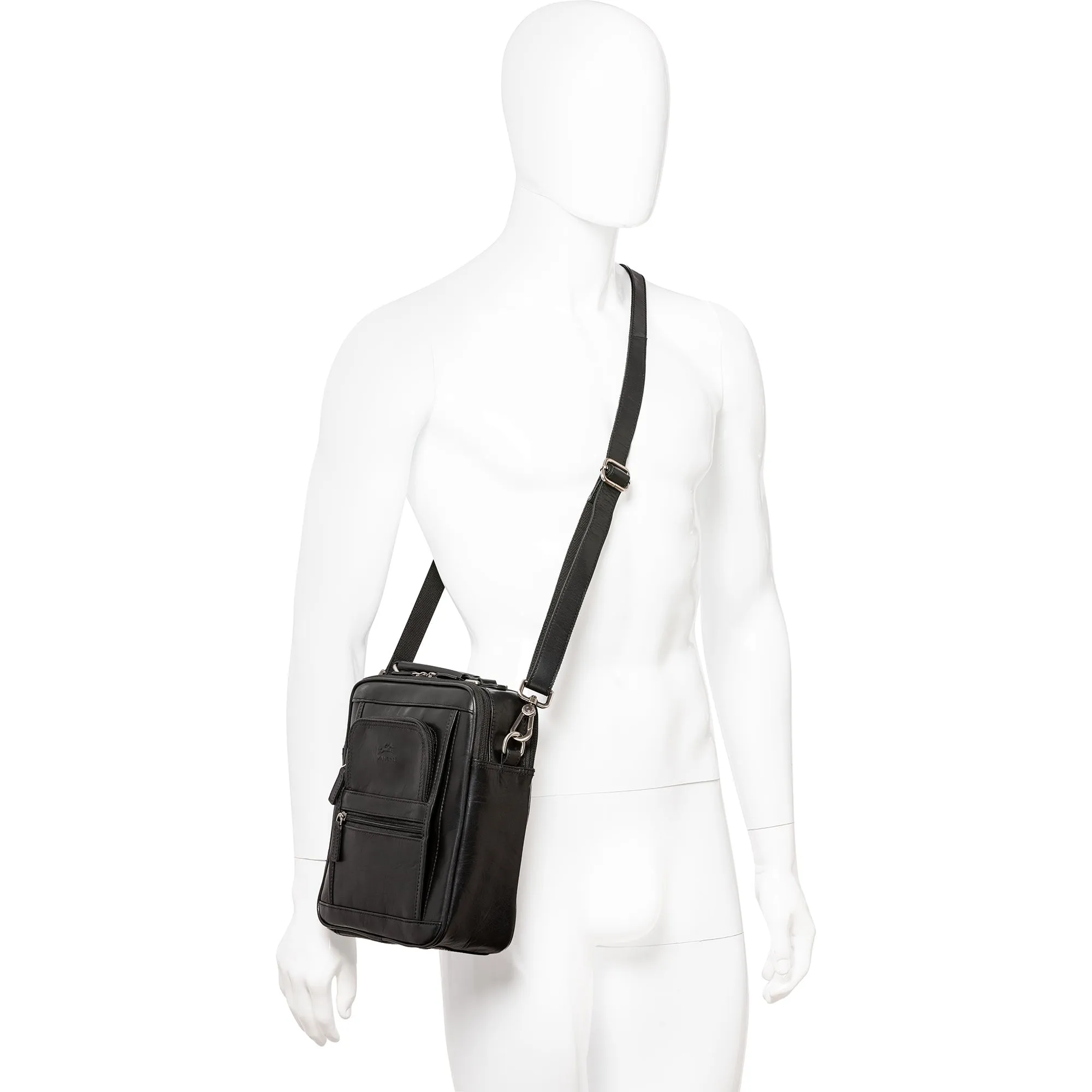 Mancini Buffalo leather Double Compartment Unisex Bag