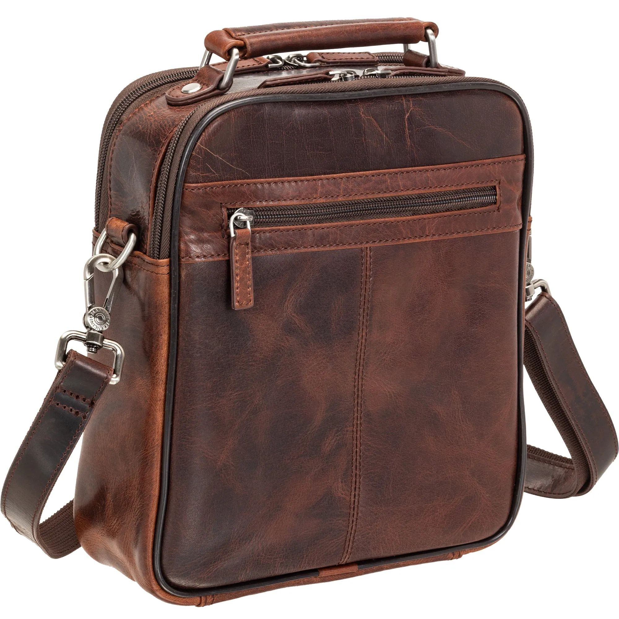 Mancini Buffalo leather Double Compartment Unisex Bag