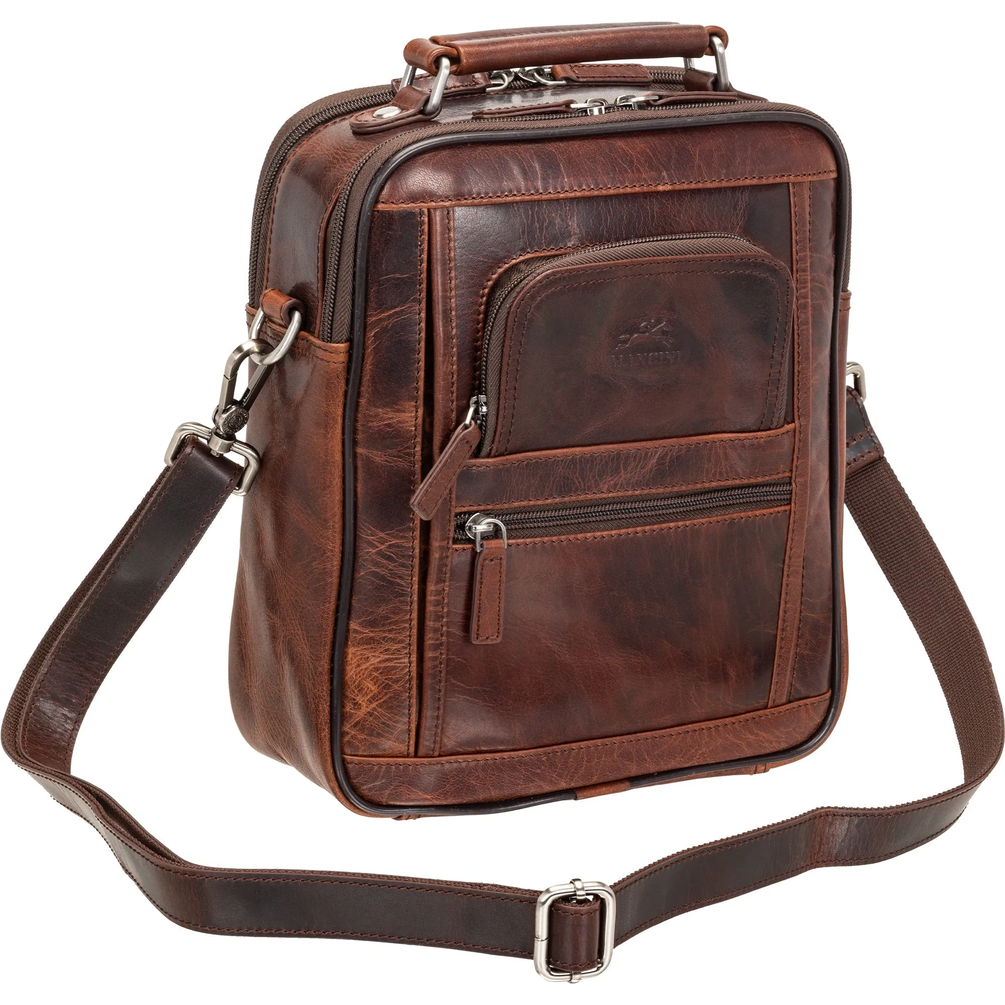 Mancini Buffalo leather Double Compartment Unisex Bag
