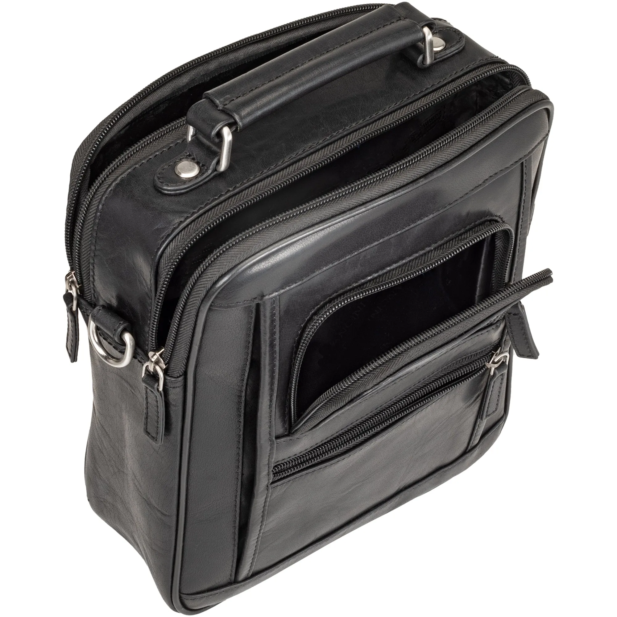 Mancini Buffalo leather Double Compartment Unisex Bag