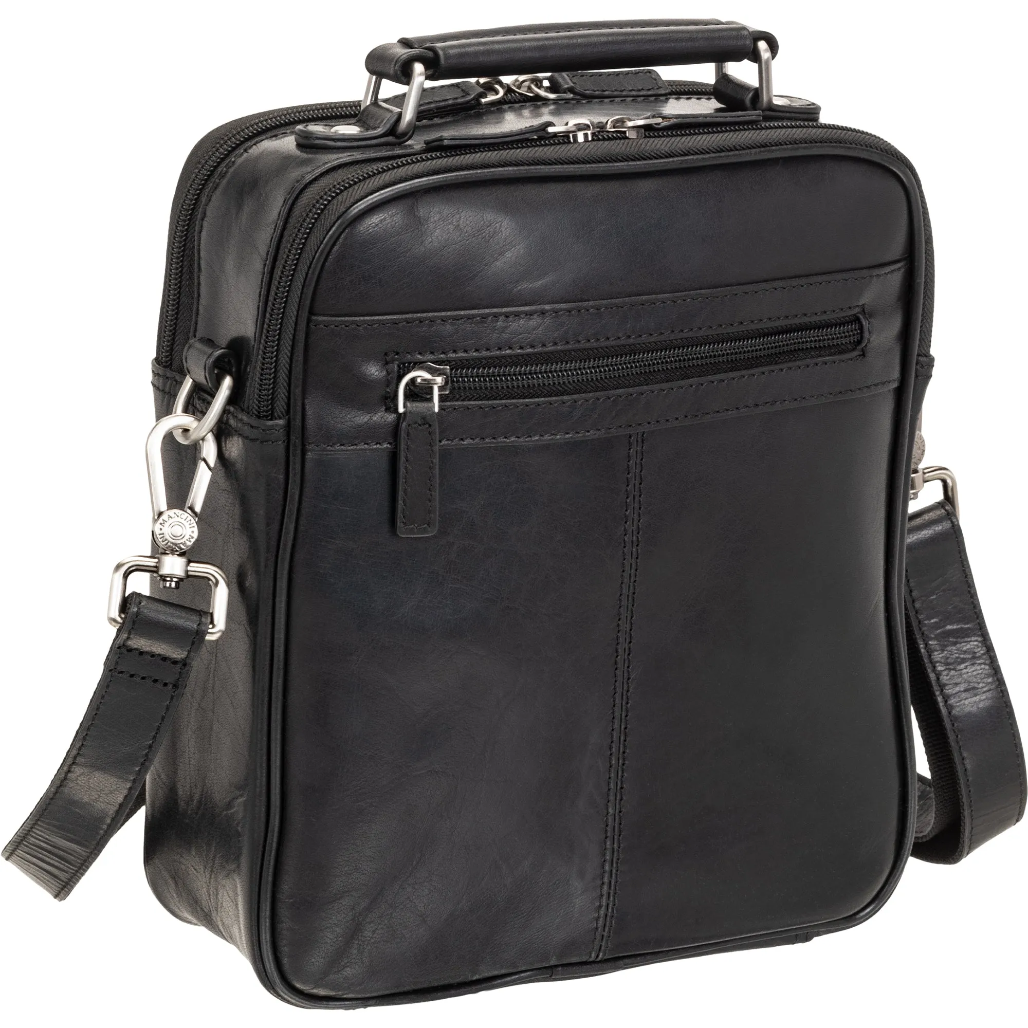 Mancini Buffalo leather Double Compartment Unisex Bag