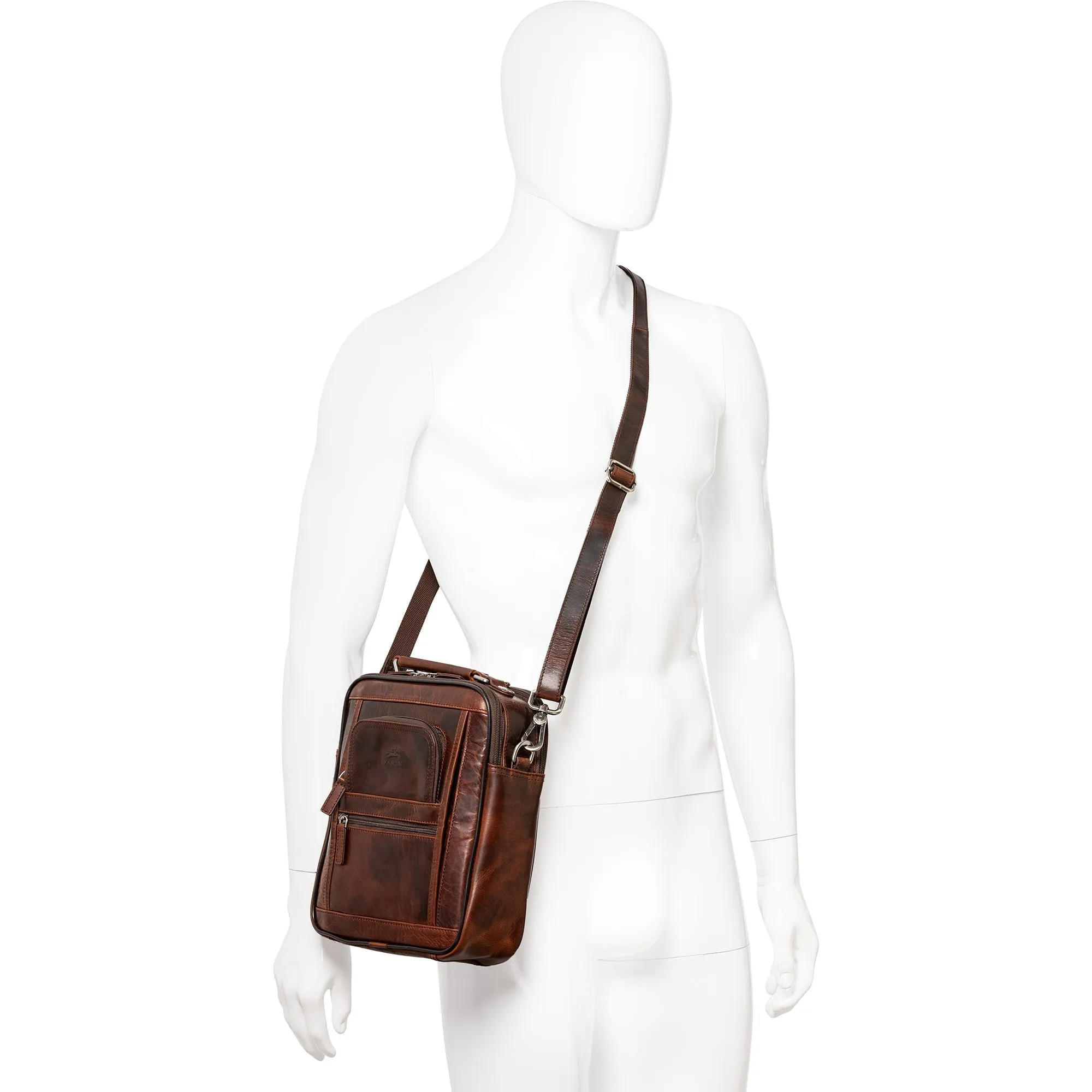 Mancini Buffalo leather Double Compartment Unisex Bag