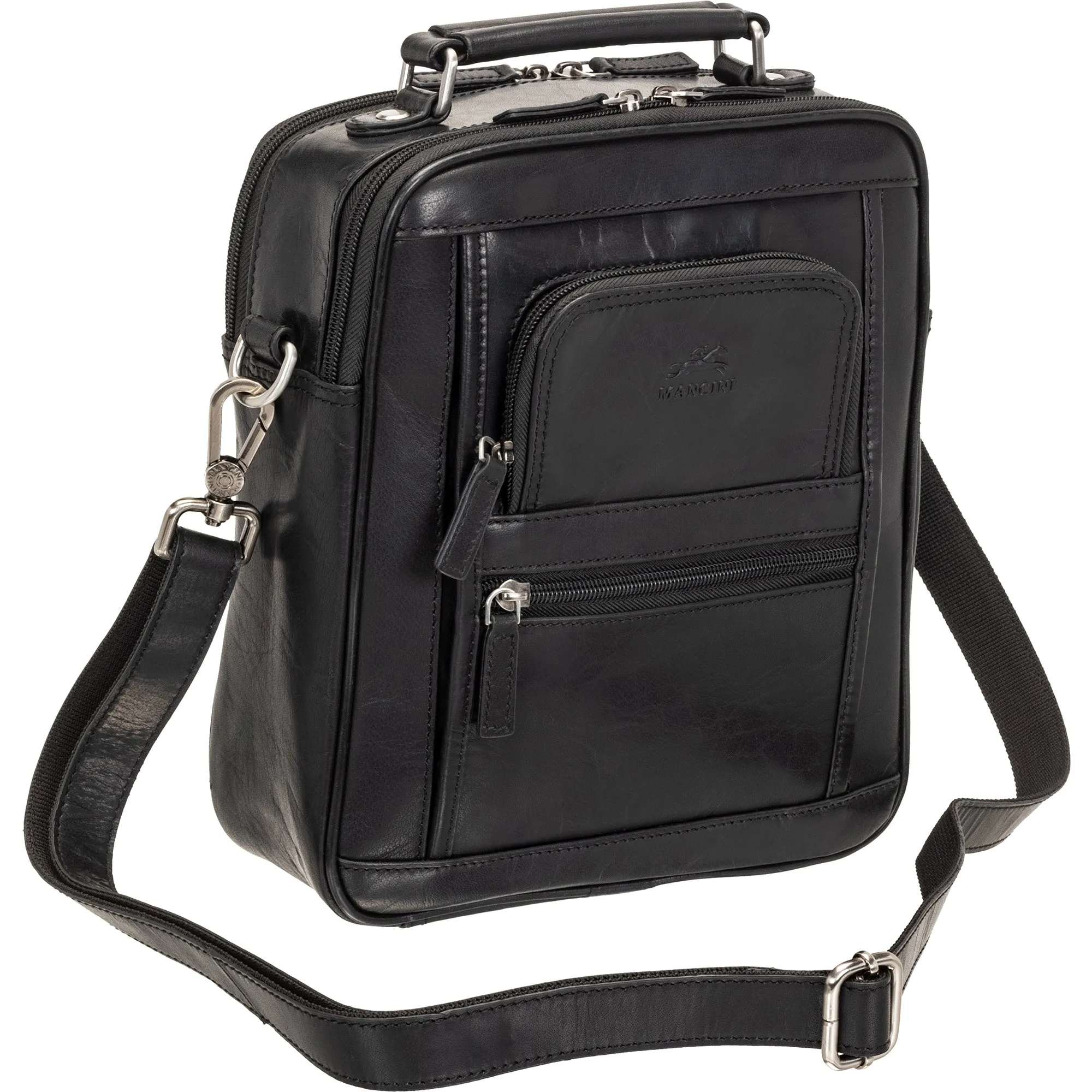Mancini Buffalo leather Double Compartment Unisex Bag