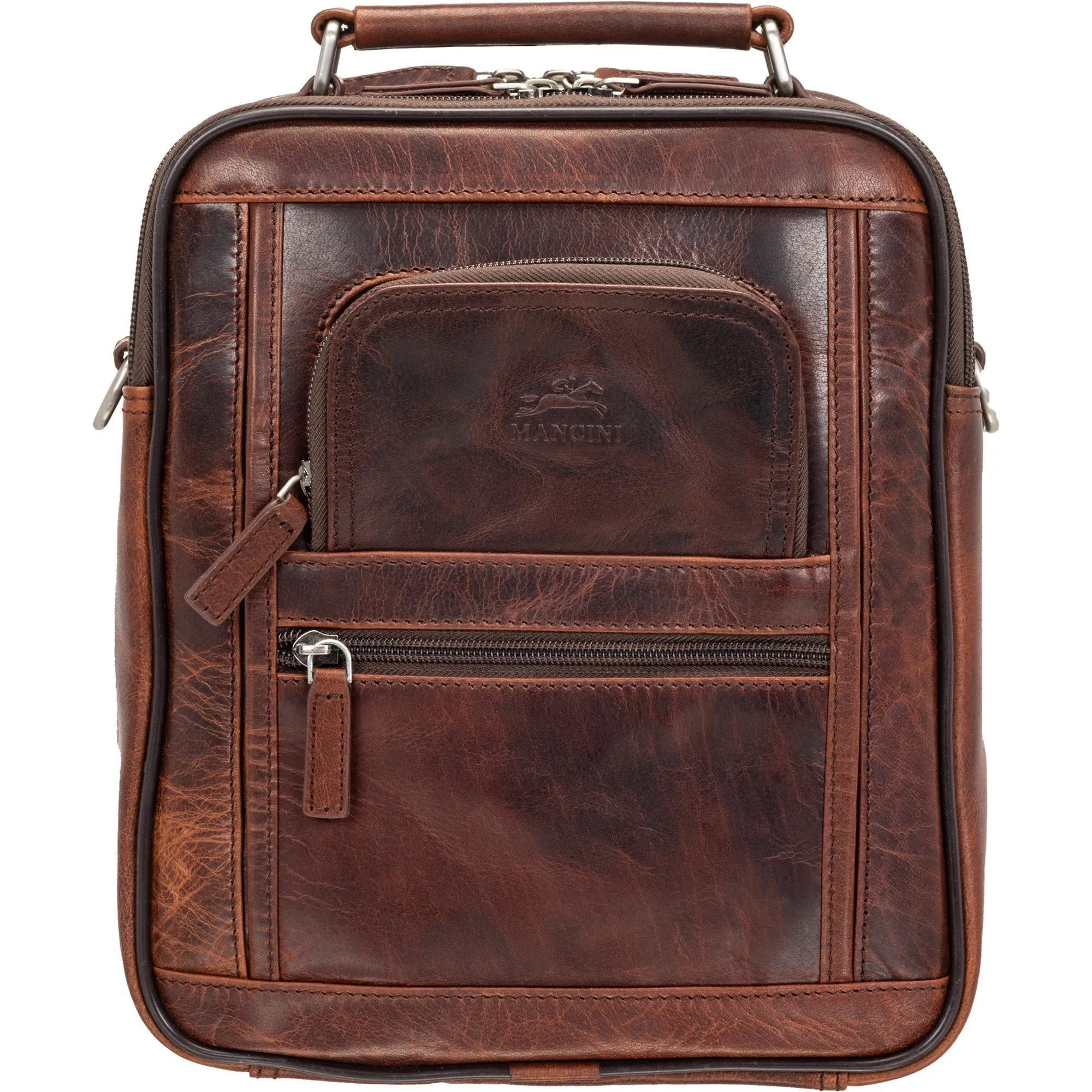 Mancini Buffalo leather Double Compartment Unisex Bag