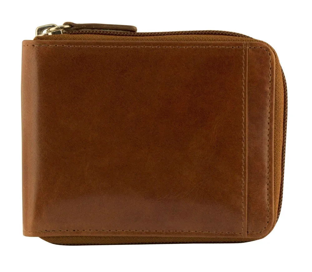 Mancini Casablanca Men's Zippered Wallet with Removable Passcase