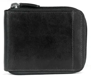 Mancini Casablanca Men's Zippered Wallet with Removable Passcase