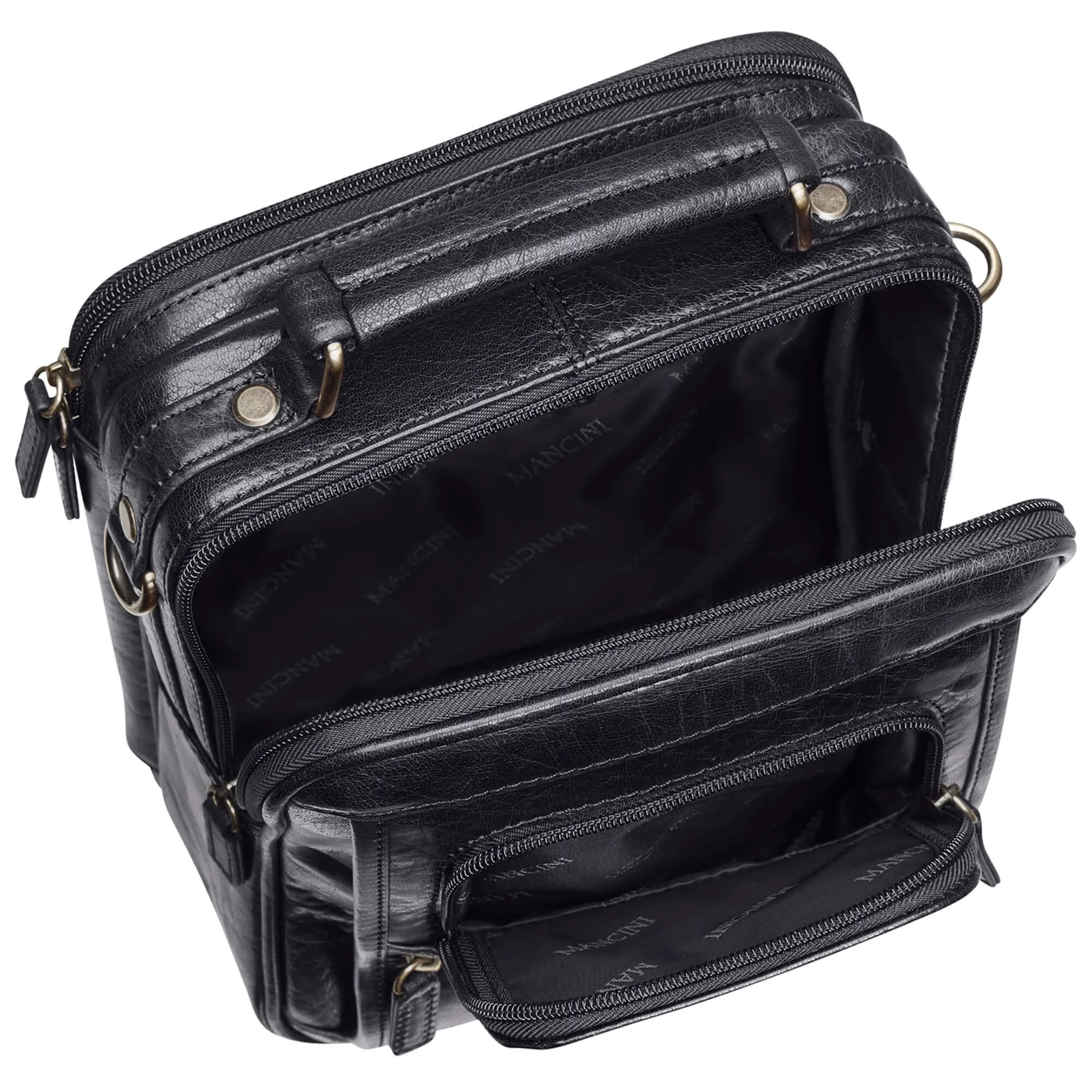 Mancini Large Unisex Bag with Zippered Rear Organizer