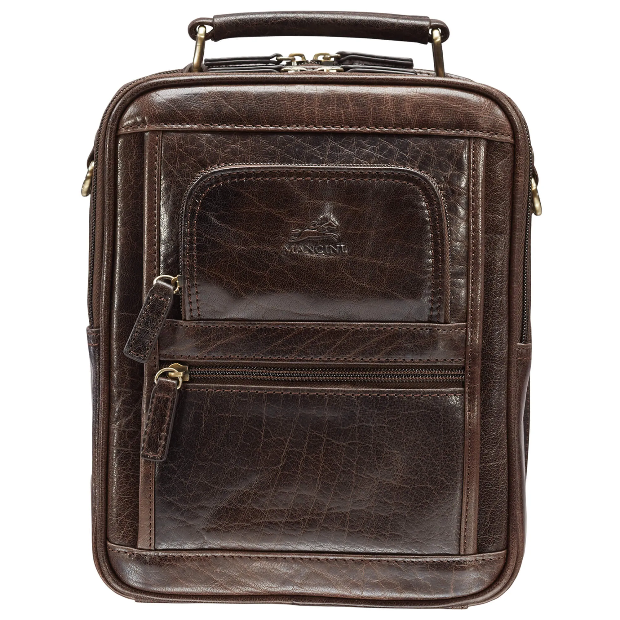 Mancini Large Unisex Bag with Zippered Rear Organizer