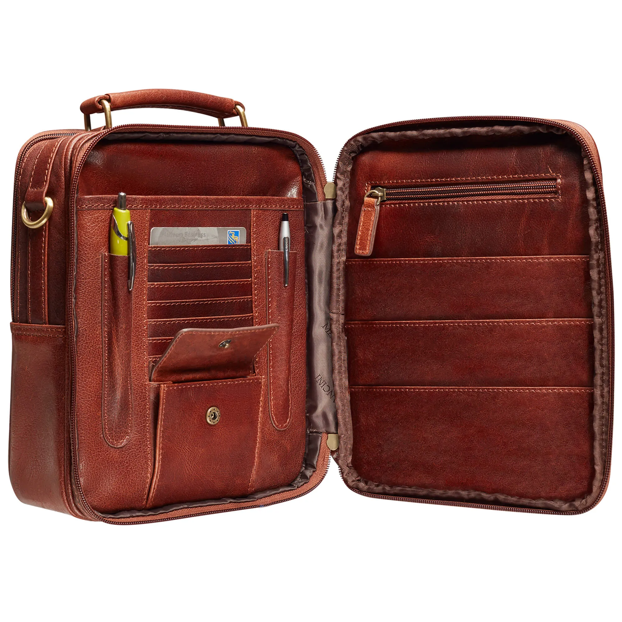 Mancini Large Unisex Bag with Zippered Rear Organizer