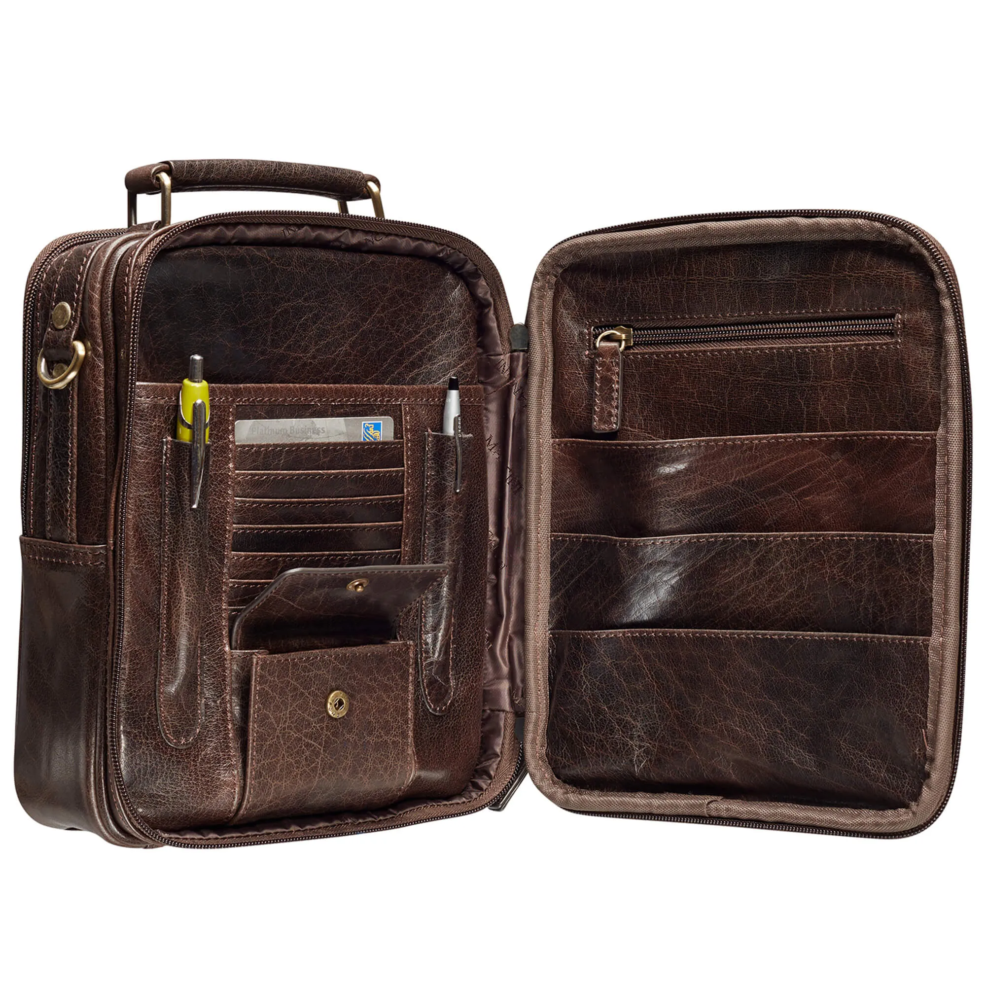 Mancini Large Unisex Bag with Zippered Rear Organizer