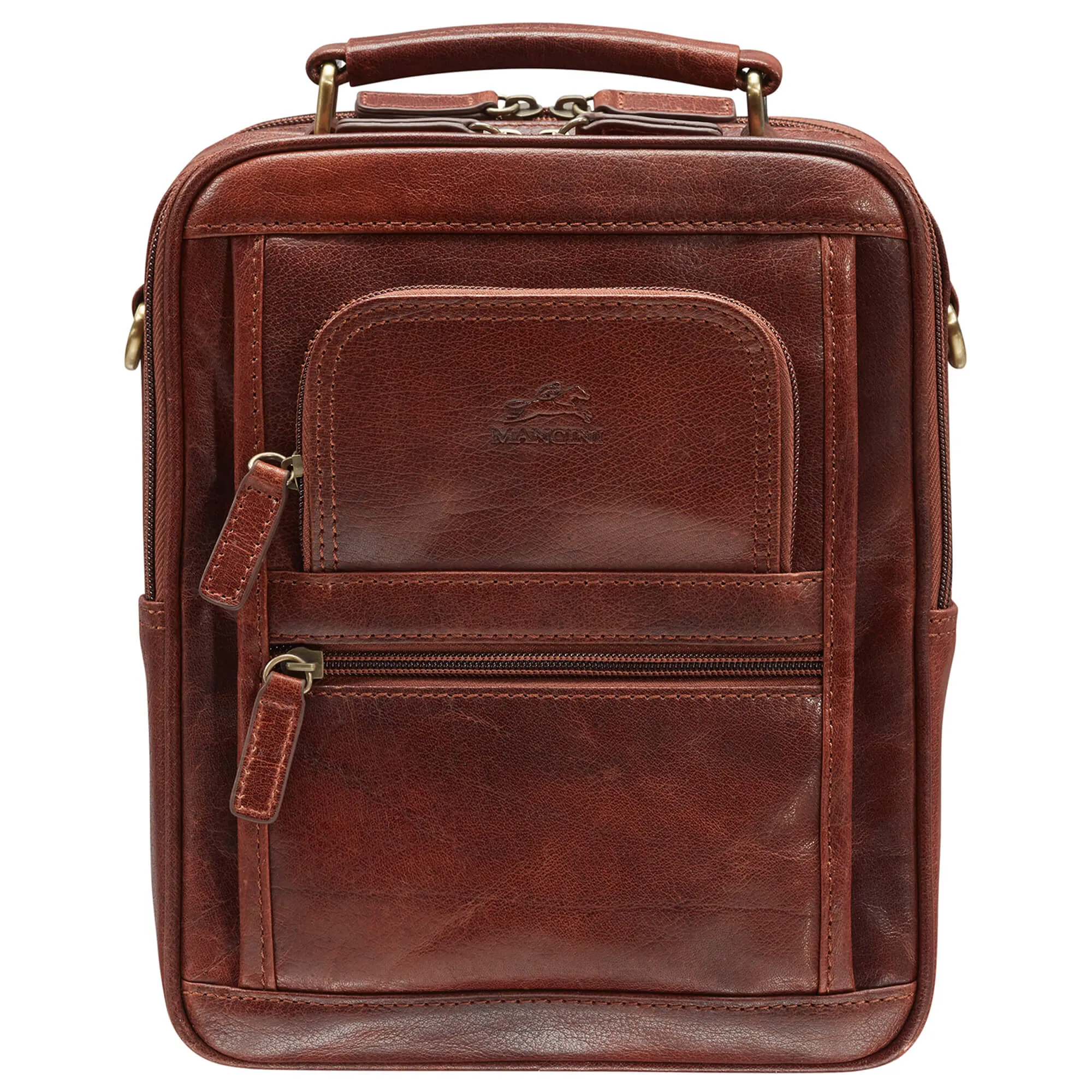 Mancini Large Unisex Bag with Zippered Rear Organizer