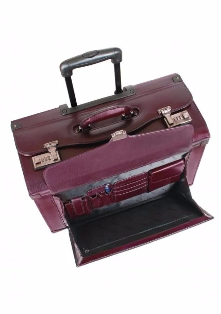 Mancini Leather Goods Deluxe Wheeled Catalog Case