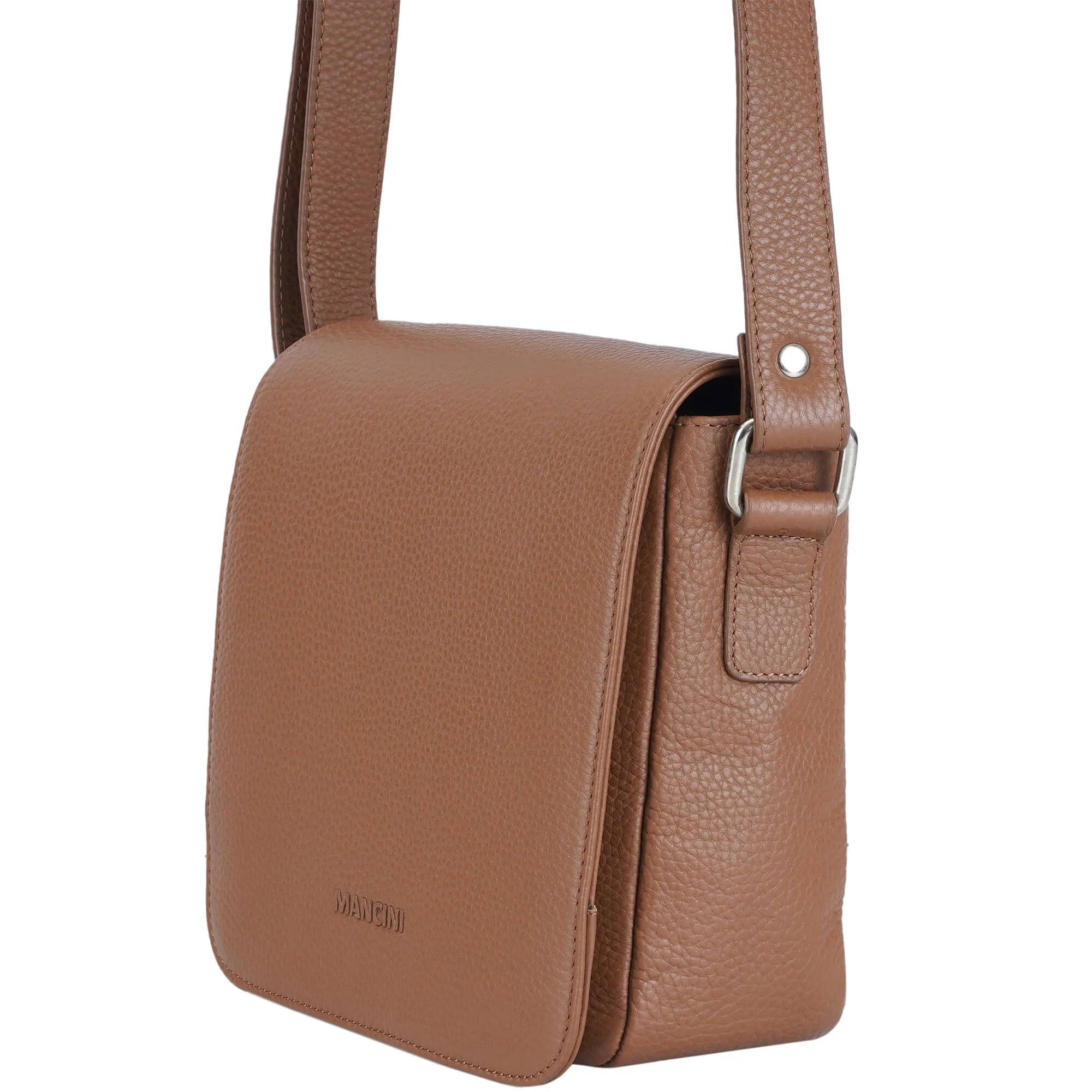 Mancini Pebbled Page Crossbody Bag