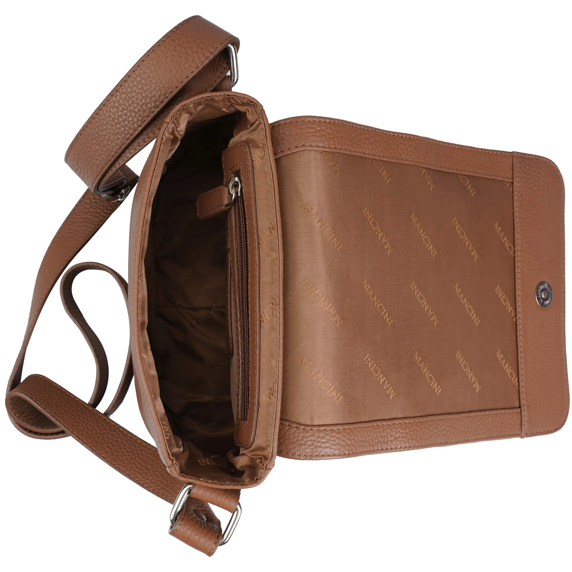 Mancini Pebbled Page Crossbody Bag
