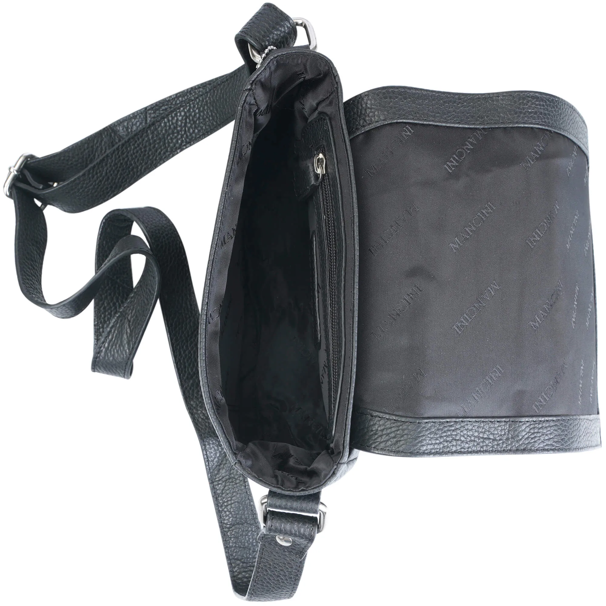 Mancini Pebbled Page Crossbody Bag