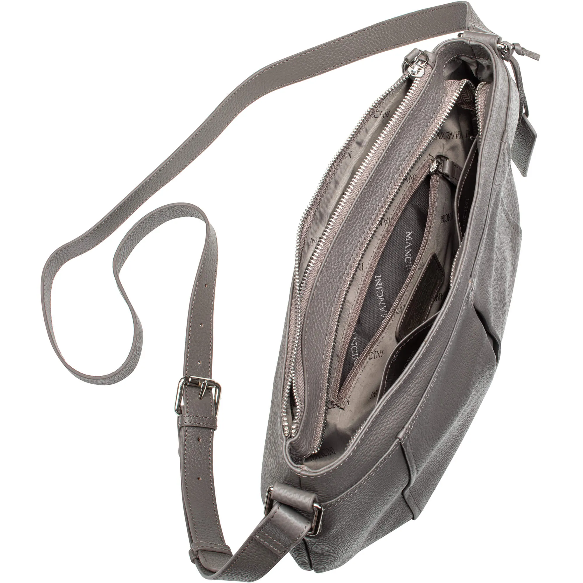 Mancini Pebbled Scarlet Crossbody Hobo bag