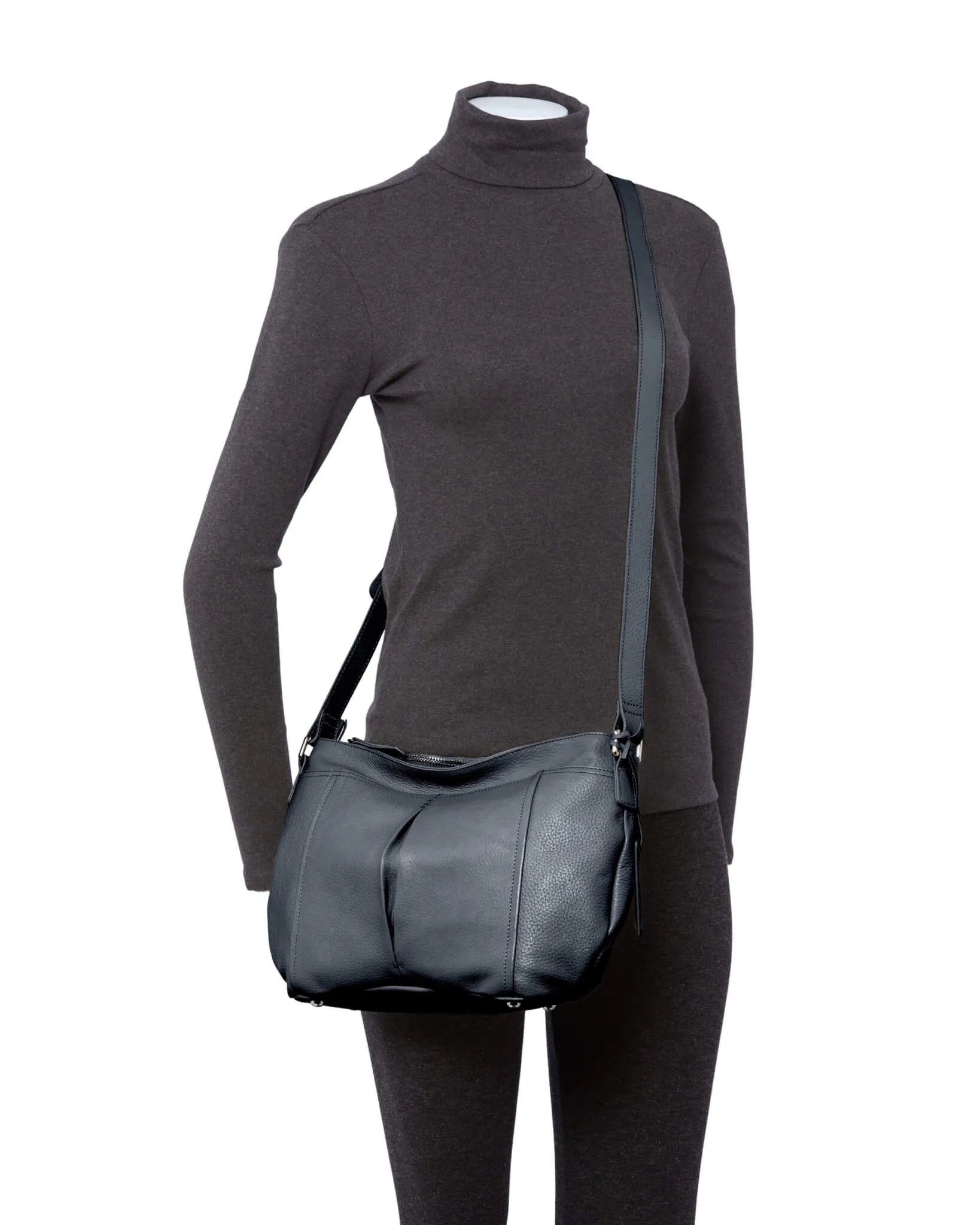 Mancini Pebbled Scarlet Crossbody Hobo bag